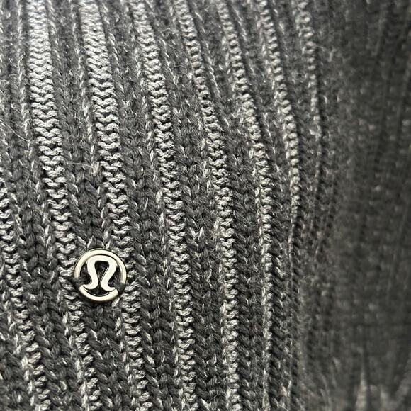 LULULEMON Embrace Hoodie Ribbed Knit Black Heathered Dark Grey Sz 4 {3J47} - Picture 6 of 7
